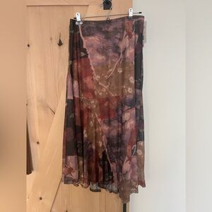 Cider Multicolor Abstract Midi Skirt